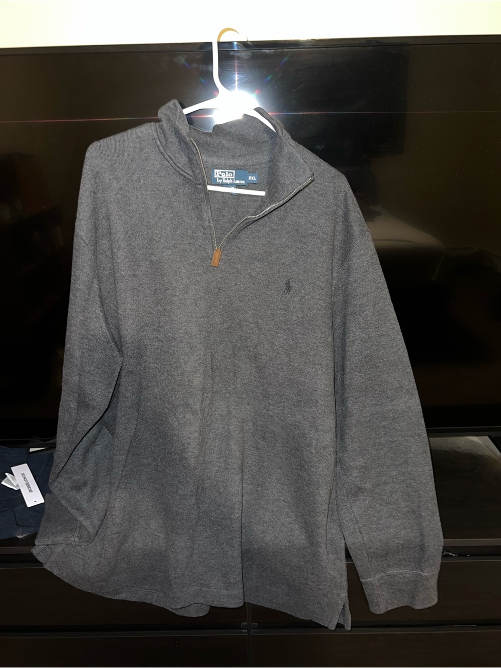 Ralph Lauren Men's Charcoal Gray Half-Zip Sweater